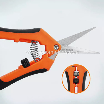 Professional garden direct shear Stainless Steel orange Elbow Straight Head Sharp Blade garden tree pruner